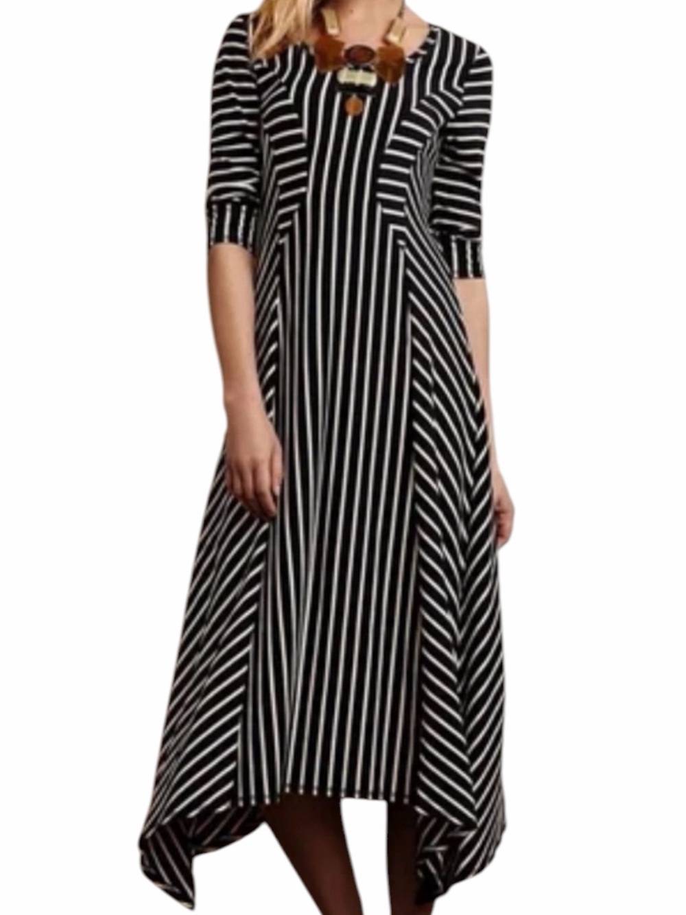 Anthropologie Saturday Sunday Asymmetrical Striped Dress